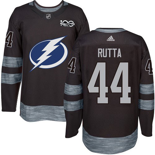 Adidas Tampa Bay Lightning Men #44 Jan Rutta Black 1917-2017 100th Anniversary Stitched NHL Jersey